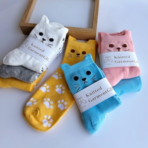 Katzensocken, Tierkollektionssocken, Socken mit Bildern, Sockengeschenke, personalisierte Socken, lässige Socken, warme Damensocken