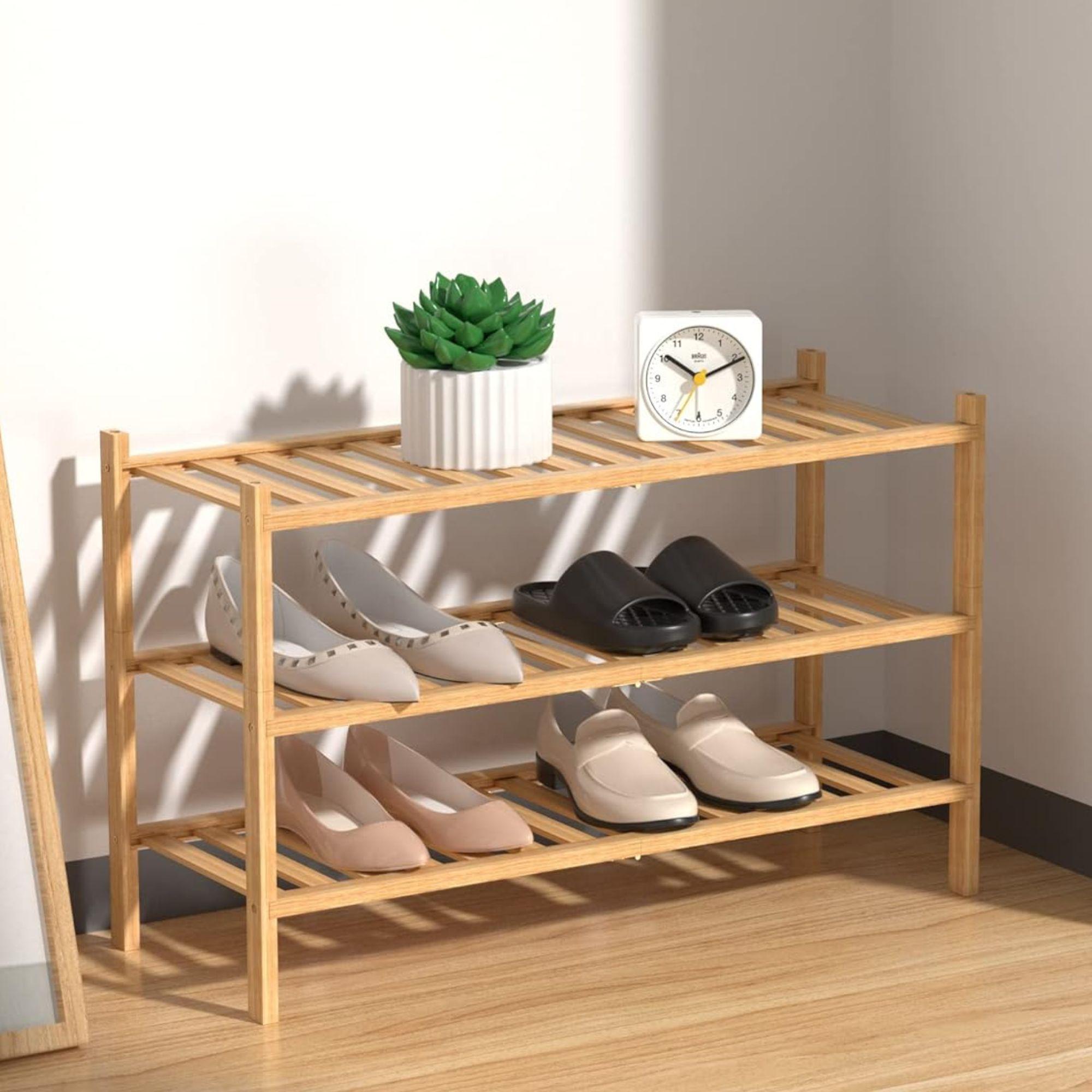 Tall skinny shoe rack best sale