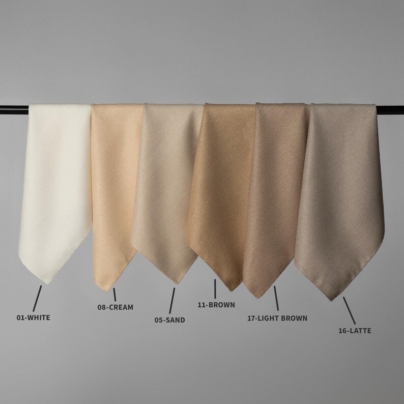 100 Blackout Herringbone Linen Curtains for Grommet, Back Tab, Rod