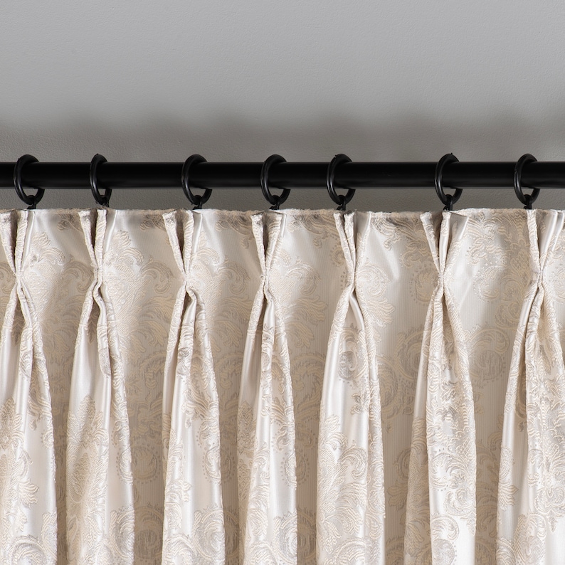 100 Blackout Insulated Triple French Pleat Jacquard Curtains Etsy