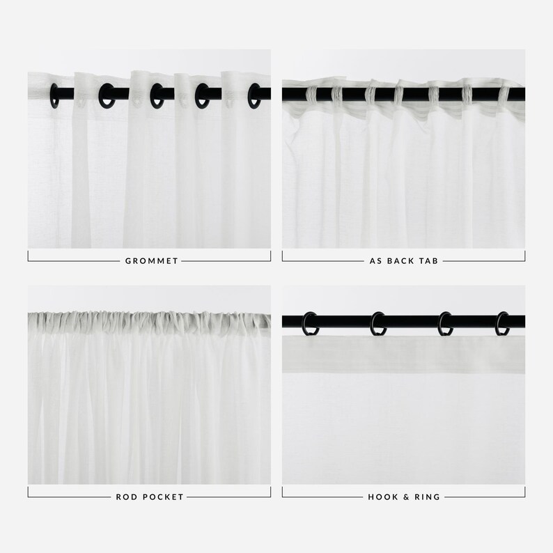 100 Blackout Herringbone Linen Curtains for Grommet, Back Tab, Rod