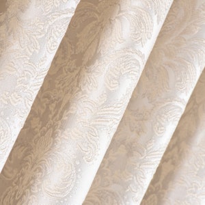 Rideaux occultants jacquard personnalisés, plissés triples, option très large, motif floral, avec ou sans doublure, 11 couleurs