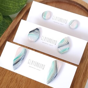 Stud Earrings | Agate Collection | Polymer Clay Earrings | Studs | Lightweight | Marbled Stone Jewelry
