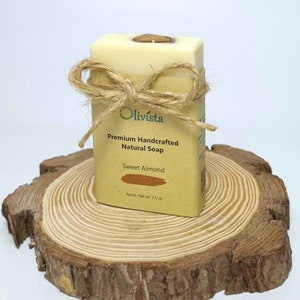Sweet Almond Natural Soap: Olivista’s Premium Handmade Soap for All Skin Types - Luxurious and Nourishing Cold Processed Soap