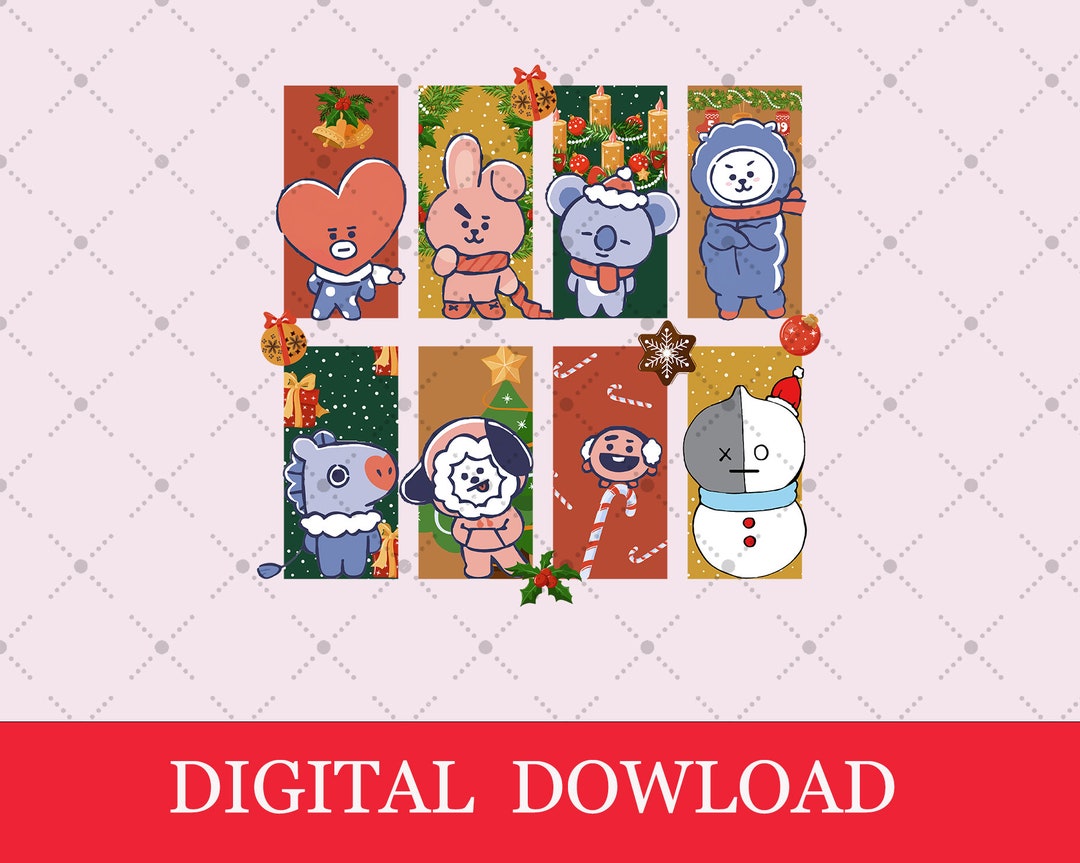 Retro BTS BT21 Christmas Png Christmas Gifts for Army Kpop Etsy