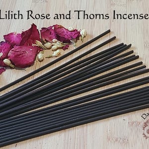 Lilith Rose and Thorns Handmade Incense 50 Count | Witch Kit | Spell Kit | Witchcraft Supplies | Altar Tools | Offering |