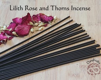 Lilith Rose and Thorns Handmade Incense | Witch Kit | Spell Kit | Witchcraft Supplies | Altar Tools | Offering | Witchcraft Lifestyle