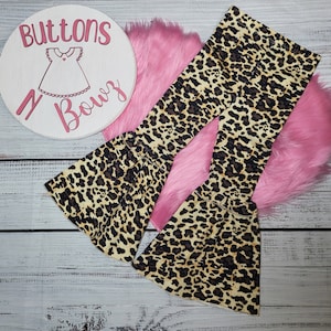 Leopard Bell Bottom Pants