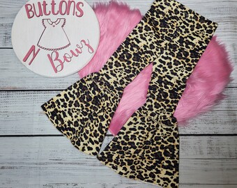 Leopard Bell Bottom Pants