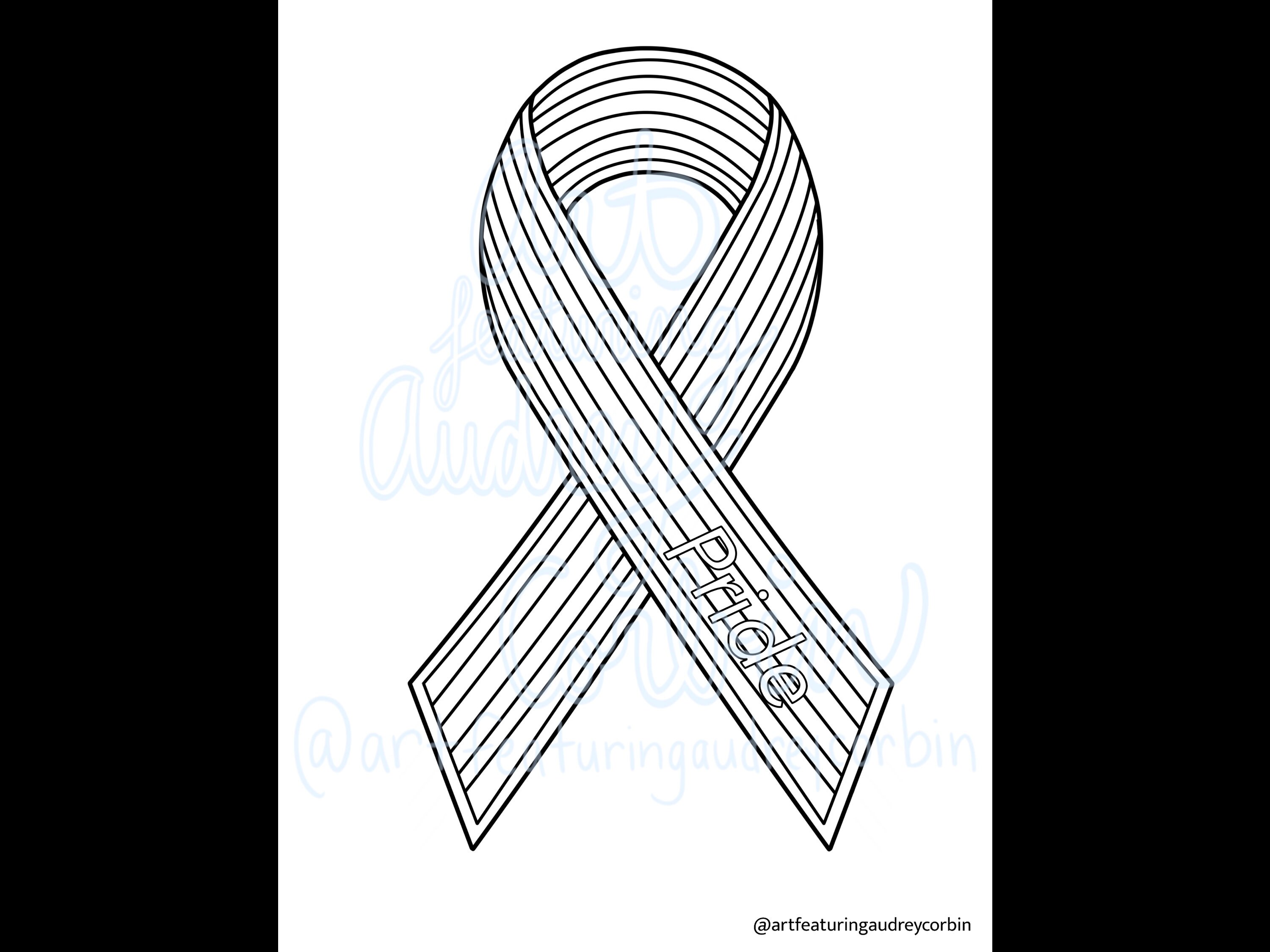 Pride Page Ribbons LGBTQ Pride Ribbon Coloring Page for Adults and Kids Digital - Etsy