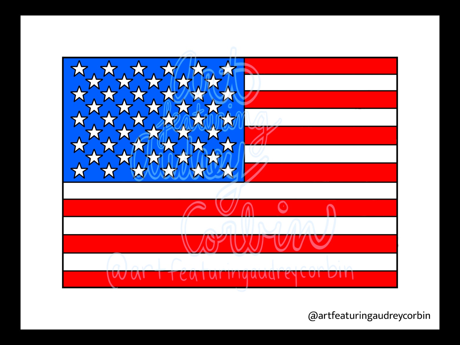 United States Flag Coloring Page for Kids and Adults Instant Download ...