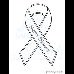 Heart Disease Coloring Page for Kids and Adults Instant Download ...