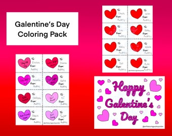 Galentine's Day Coloring Pages for Kids and Adults Instant Download Coloring Page Digital Download Easy Printable