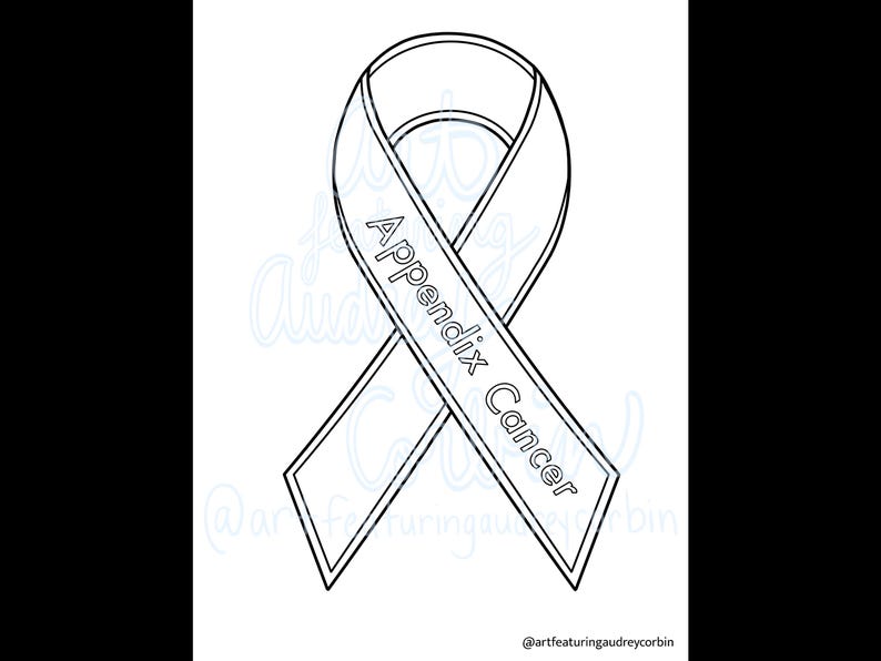Appendix Cancer Awareness Coloring Pages Ribbon Designs for Kids and ...