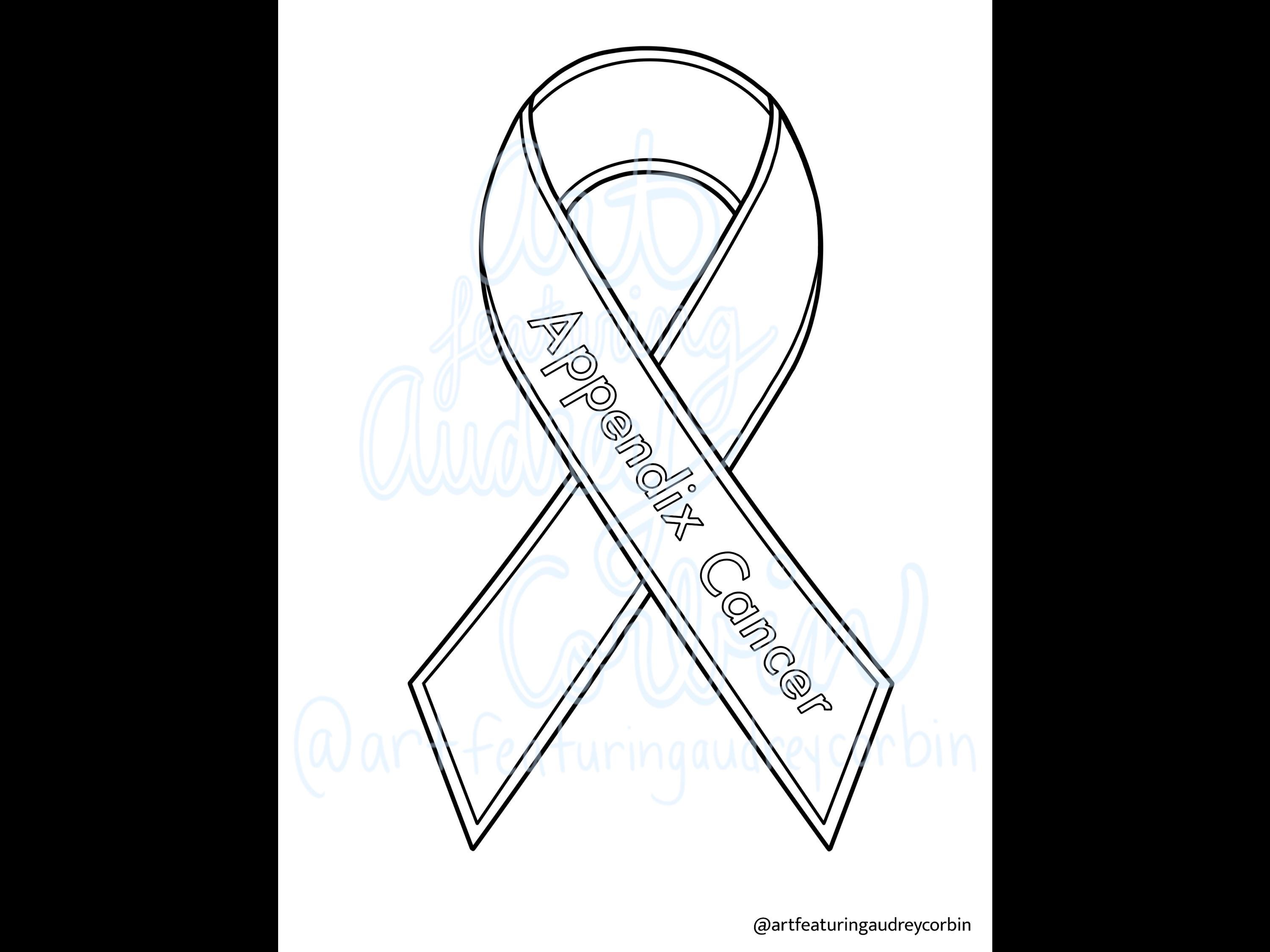 Printabke Appendix Appendix Cancer Awareness Coloring Pages Ribbon Designs for Kids and ...