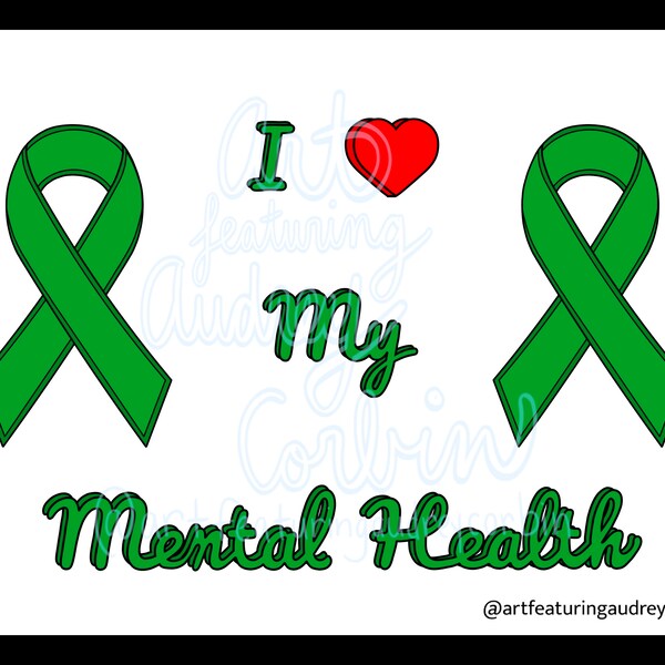 I Love My Mental Health Awareness Coloring Page for Kids and Adults Instant Download Coloring Page Digital Download Easy Printable