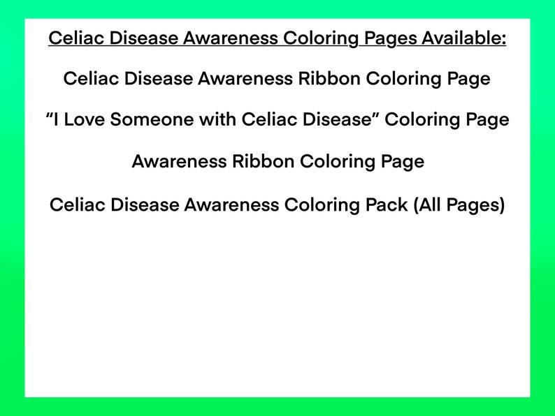 Celiac Disease Awareness Ribbon Coloring Page for Kids and Adults ...