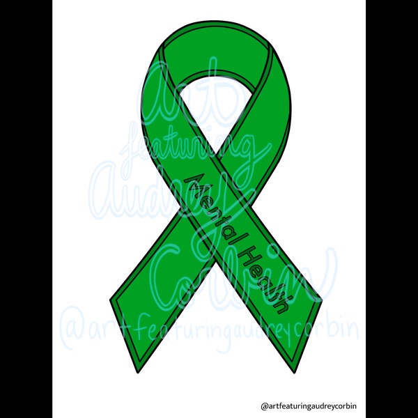 Mental Health Awareness Ribbon Coloring Page for Kids and Adults Instant Download Coloring Page Digital Download Easy Printable