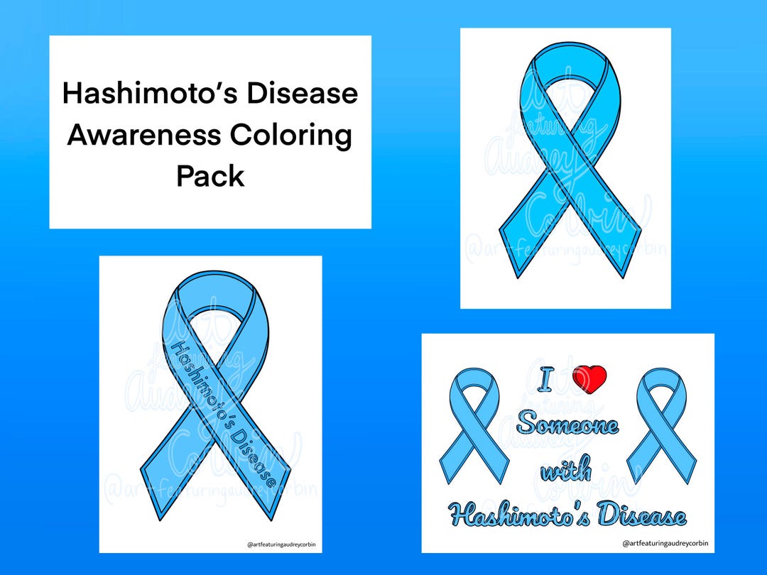 Hashimoto's Disease Awareness Coloring Pages Ribbon Designs for Kids ...
