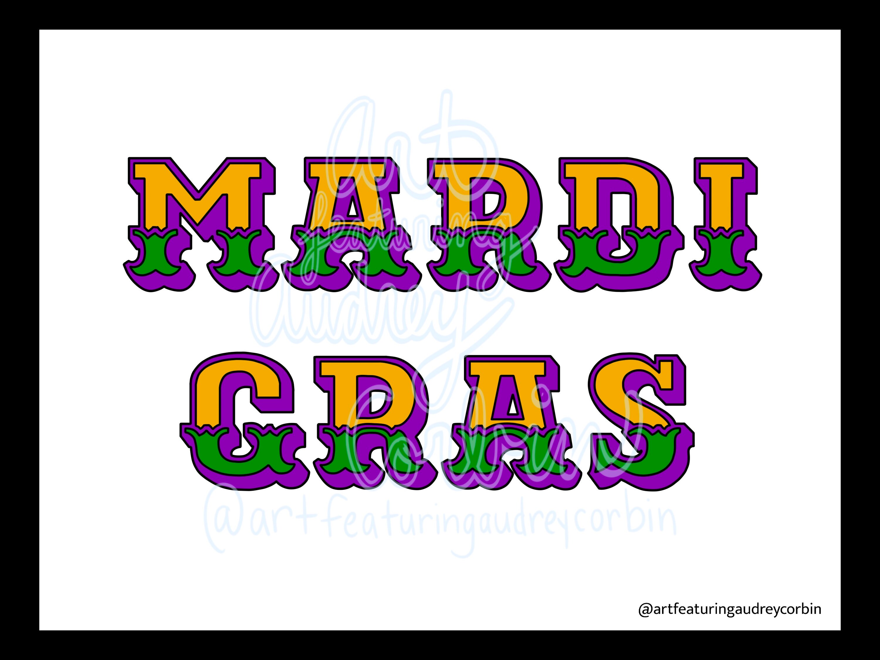 Mardi Gras Phrase Coloring Page for Kids and Adults Instant Download ...