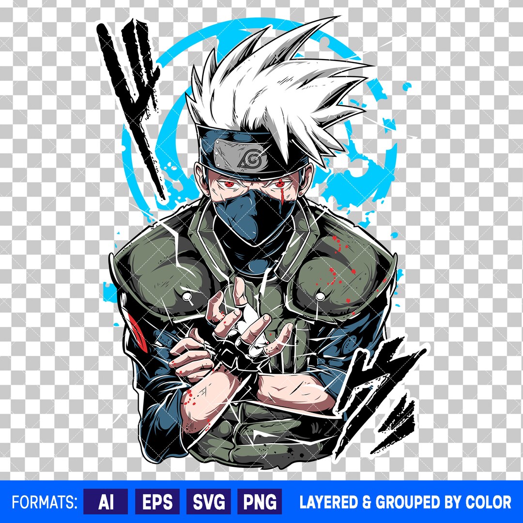Premium Anime Vector File, Layered & Grouped by Color, Ready for DTF ...