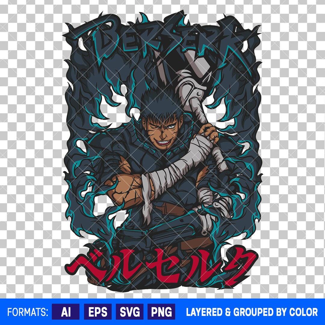 Premium Anime Vector File, Layered & Grouped by Color, Ready for DTF ...