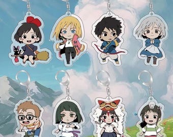 Ghibli Studio Acrylic Keychain – Adorable Chibi Anime Design