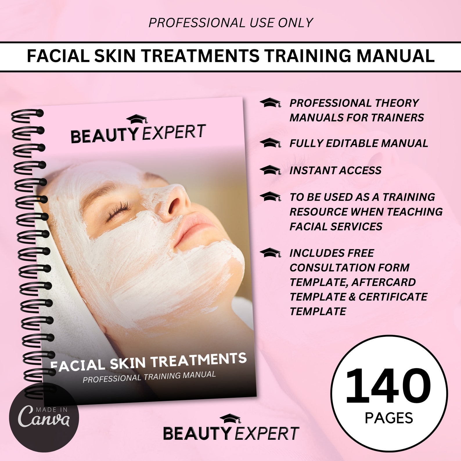 Facial Skin Treatments Editable Training Manual - Instant Download PLUS Free Consultation Form ...