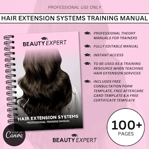 Alle haarverlengingssystemen bewerkbare trainingshandleiding - Direct downloaden PLUS gratis consultformulier, certificaat en nazorgkaart