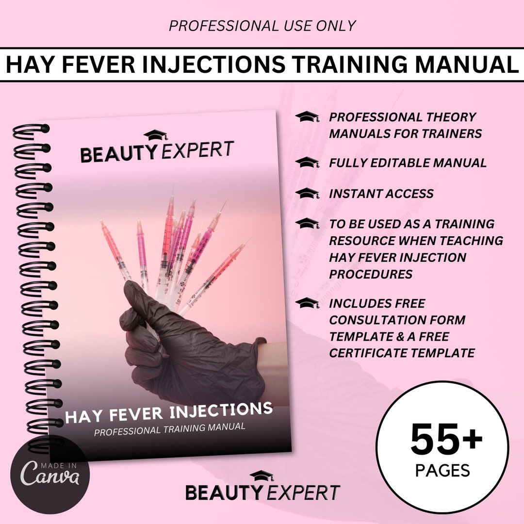 Hay Fever Injections Editable Training Manual - Instant Download PLUS ...