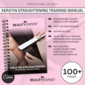 Keratine Straightening bewerkbare trainingshandleiding - Direct downloaden PLUS gratis consultformulier, certificaat en nazorgkaart