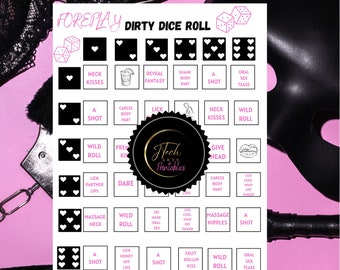 Pink Couples Dice Game, Printable, PDF,JPG