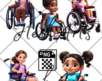 Wheelchair clipart, handicap png, disabled PNG, digital download