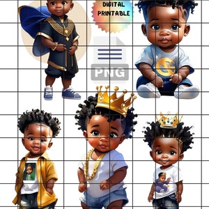 Black boy Prince, kids png, kids clipart, clipart, baby shower, baby boy, baby reveal png, Prince babies,