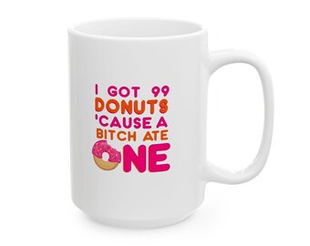 Ceramic Mug, Dunkin Donuts Mug, Coffee Mug, Gifts for Him and Her, Dunkie Junkie, Drinkware, Kitchen Decor, Home Office Essentials, Coffee