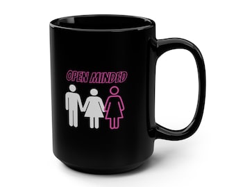 Adult Content Coffee Mug, Hot Wife Swingers Polygamy Polyamory Black Mug, 15oz, Spouse Gift, Funny Mugs, Couples Mug, Mature Humor