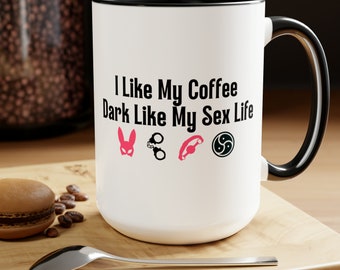 I like my Coffee Dark, Two-Tone Coffee Mugs, 15oz