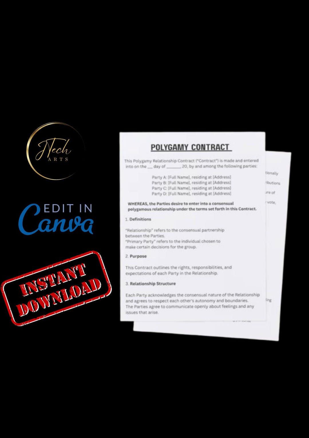 Polymony Contrack Editable Polygamy Contract Agreement, Polyamory, Polygamy, Poly ...
