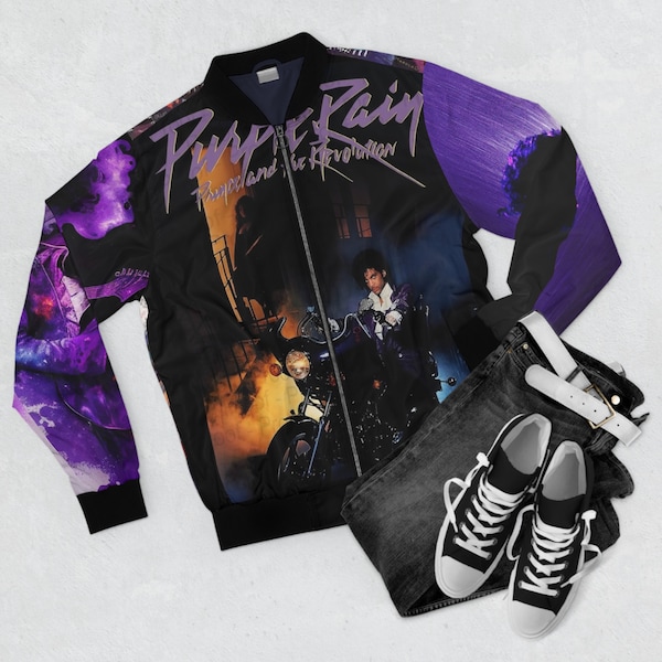 Prince Men's Bomber Jacket, bomber jacket, Prince jacket, purple rain, Prince fan,