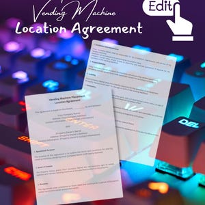 Vending Machine Contract Agreement, Location Contract, Vending Machine Contract, Agreement document, vending machine business, templates,