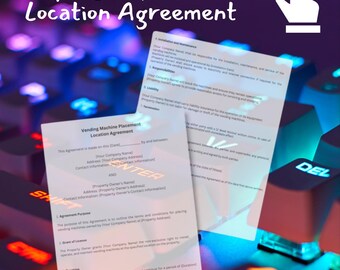 Accord de contrat de distributeur automatique, contrat de localisation, contrat de distributeur automatique, document d'accord, entreprise de distributeur automatique, modèles,