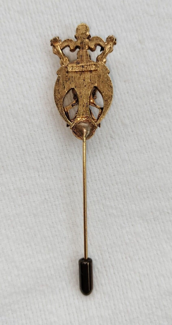 Florenza Revival Crown Faux Pearl Stick Pin Desig… - image 6