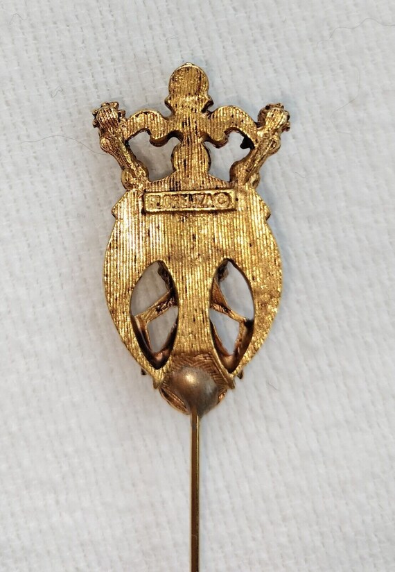 Florenza Revival Crown Faux Pearl Stick Pin Desig… - image 7