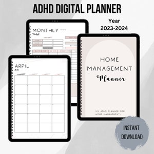 Planificateur TDAH, Planificateur numérique 2023, Planificateur numérique 20204, Planificateur numérique TDAH, Planificateur numérique Ipad, Planificateur imprimable TDAH, Imprimable