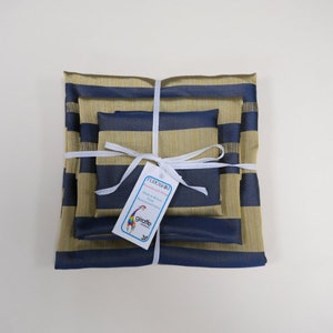 Furoshiki Gift Wrap, Royal Gold and Blue reusable wrapping cloths, wrapping paper, Christmas gift, Birthday gift, zero waste image 5