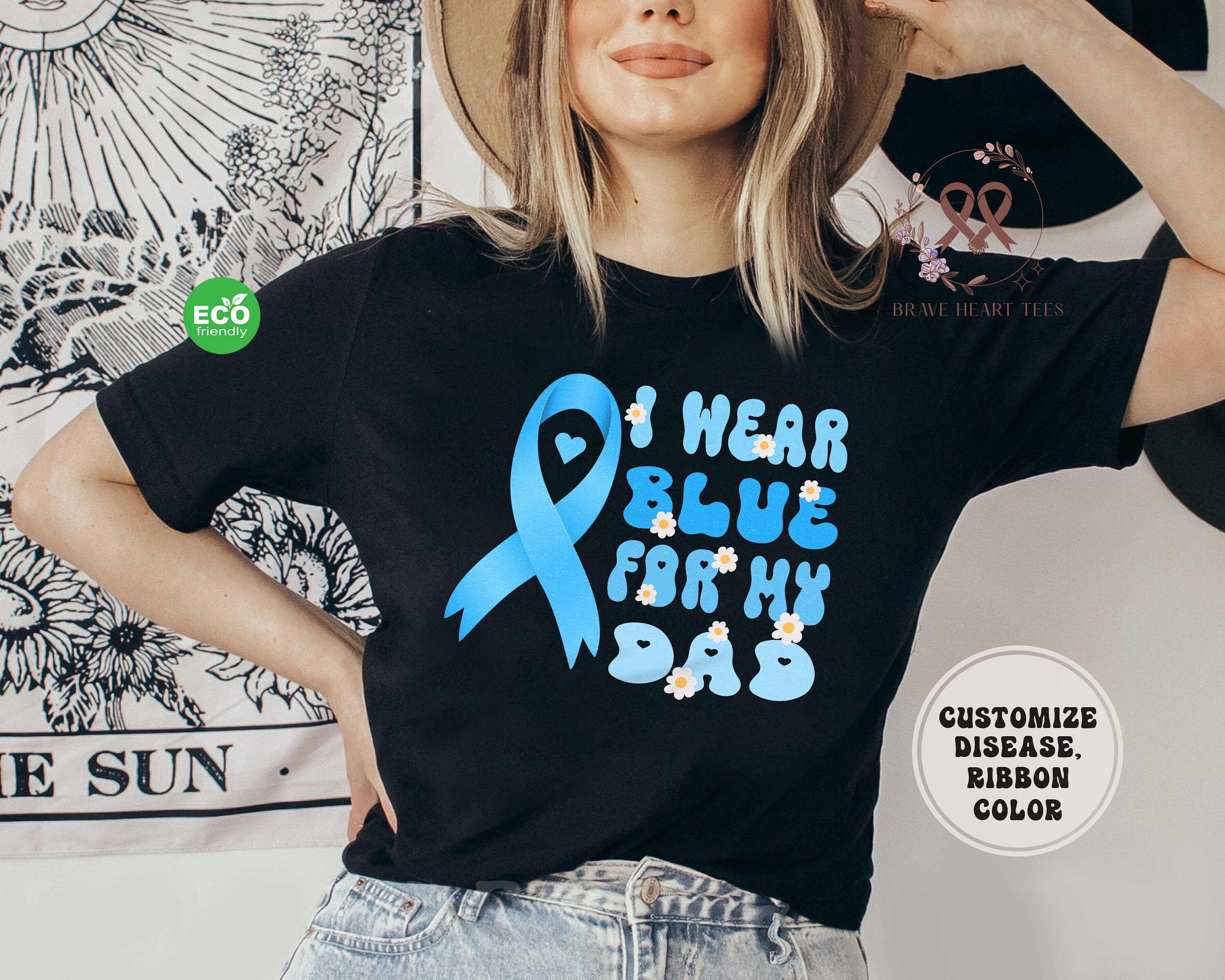 For My Dad Prostate Cancer Shirt Blue Ribbon Prostate Cancer - Etsy