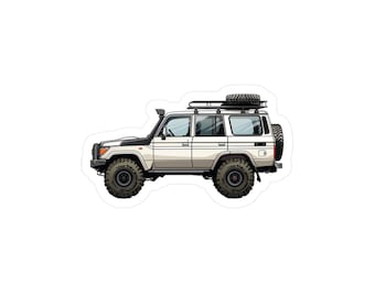 Toyota Landcruiser 76 Series WHITE Vinyl Sticker for 4WD Enthusiasts