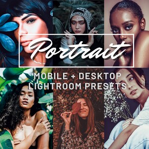 25 Portrait Lightroom Presets - Professional filters, Mobile & Desktop presets, Cinematic film presets, Instagram
