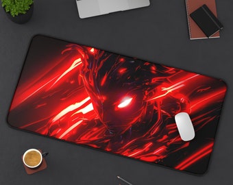 Red Anime Phonk Mousepad | Bold Background Design | Desk Decor | Gaming Mouse Pad | Gift for Anime Fans | Aesthetic Style