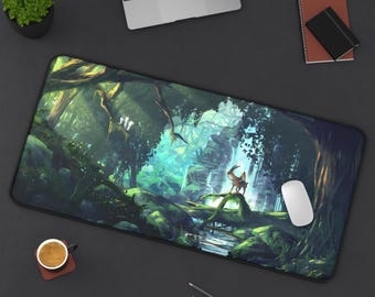 Tappetino da scrivania con paesaggio anime / Tappetino da scrivania con tema anime / Tappetino per mouse da gioco XL a tema studio / Decorazioni per scrivania carine / Tappetino da scrivania kawaii / Tappetino per mouse carino